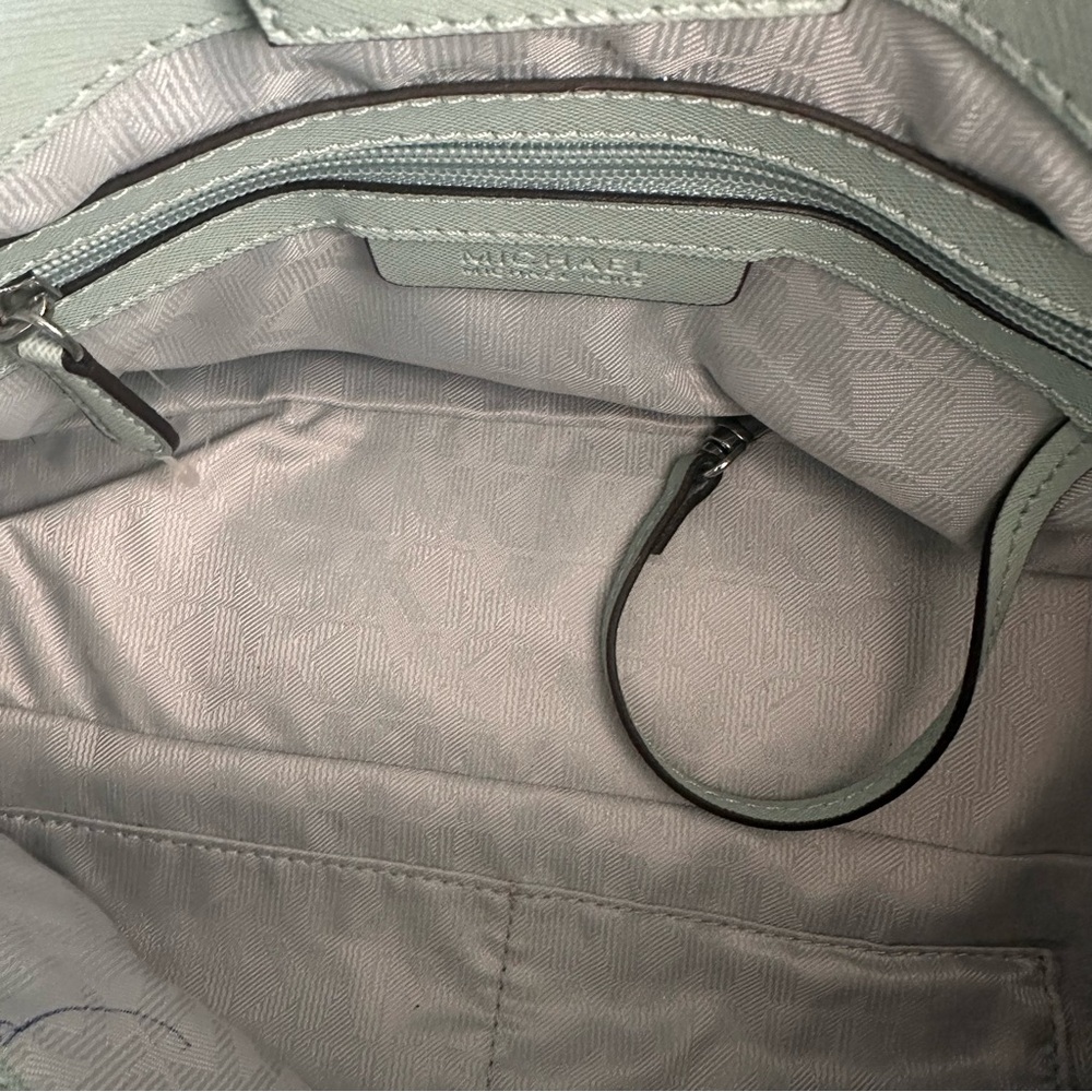 Michael Kors Mint Green Leather Satchel With Silver-Tone Hardware & Dust Bag - Picture 5 of 14